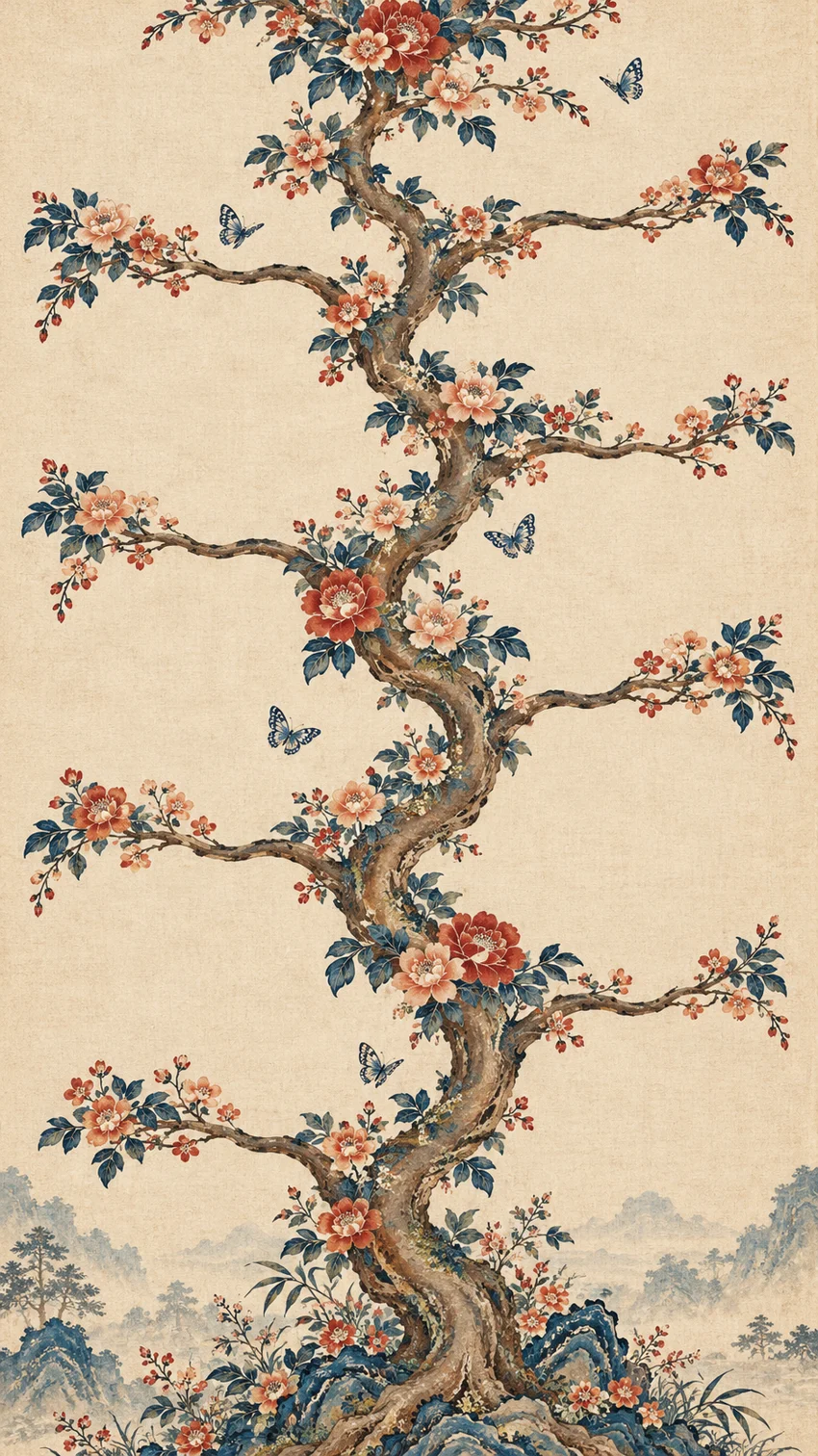 花树向上生长