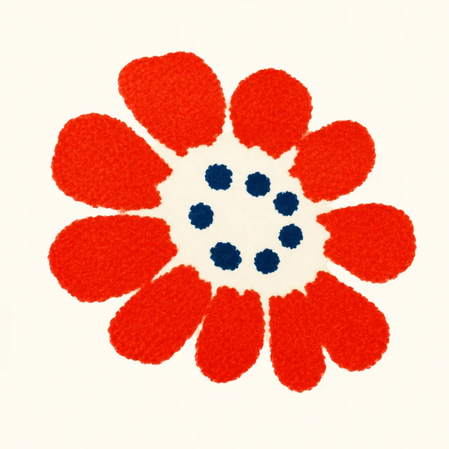 朱红团花牌